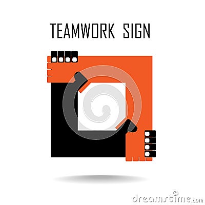 Handshake abstract sign design template. Business Vector Illustration