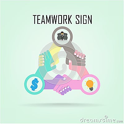 Handshake abstract sign vector design template. Bu Vector Illustration