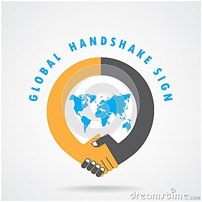 Handshake abstract sign vector design template Vector Illustration