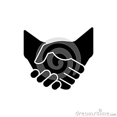 Handshake black glyph icon Vector Illustration