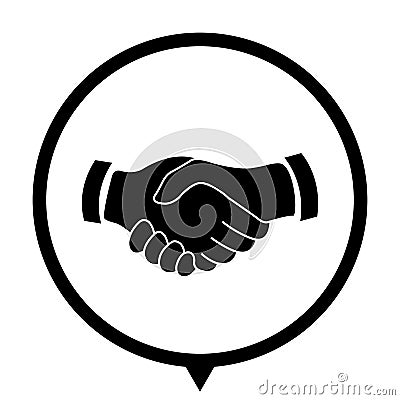 Handshake - black icon for wed design Vector Illustration