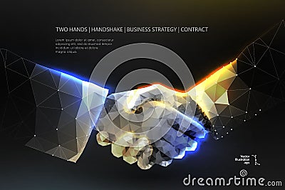 Handshake. Blockchain. vector Vector Illustration