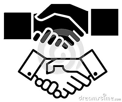 Handshake or contract agreement flat vector icon Vector Illustration