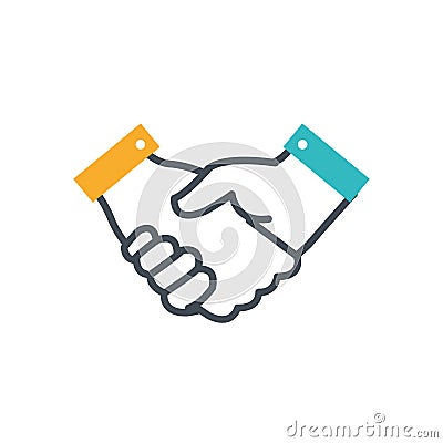 Handshake done deal isolated icon Vector Illustration