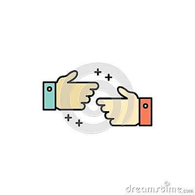 Handshake, Done, Ok, Business Flat Color Icon. Vector icon banner Template Vector Illustration