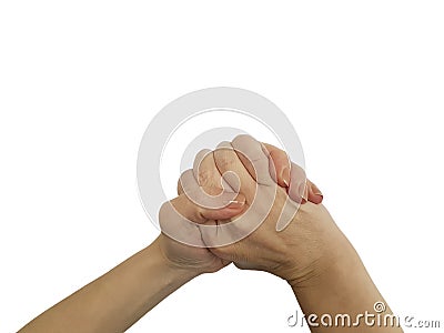 Handshake female hand isolated symbol Stock Photo