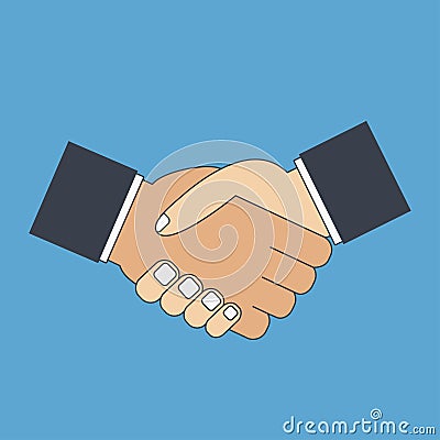 Handshake flat icon. Shake hands. Greeting, partnership, Vector Illustration