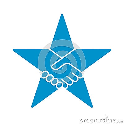 Handshake form star icon Vector Illustration