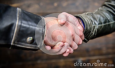 Handshake friendly gesture. Handshake gesture concept. Partnership and business deal. Successful deal handshake Stock Photo