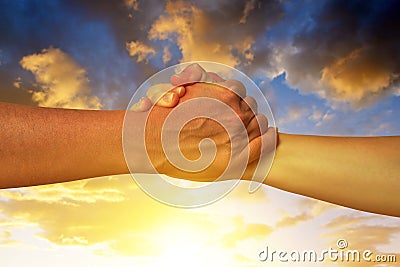 Handshake of friendship Stock Photo