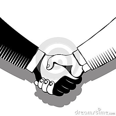 Handshake in gray tones Vector Illustration