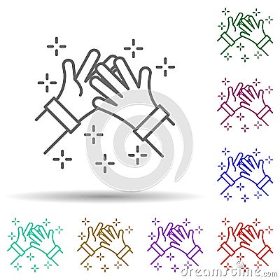 Handshake hands multi color icon. Simple thin line, outline of no gubernamental organization icons for ui and ux, website Stock Photo