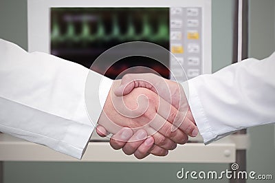 Handshake in the hospital. Stock Photo