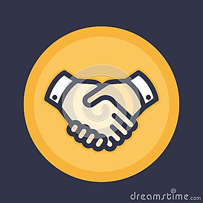 Handshake icon, deal, partnership, shaking hands Vector Illustration