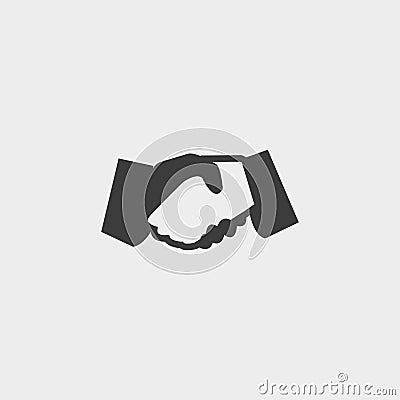 Handshake icon in a flat design in black color. Vector illustration eps10 Cartoon Illustration