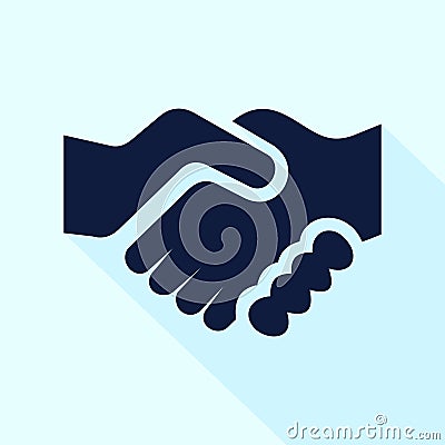 Handshake icon flat style illustration for web Cartoon Illustration