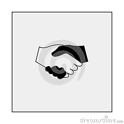Handshake icon. Gray background. Vector illustration. Vector Illustration