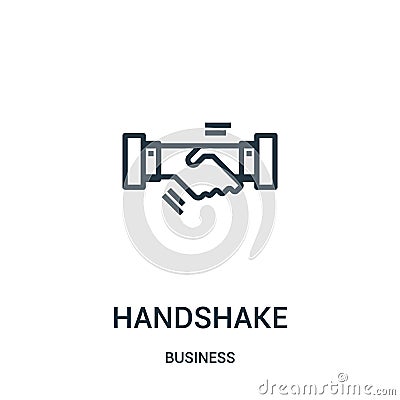 handshake icon vector from business collection. Thin line handshake outline icon vector illustration. Linear symbol for use on web Vector Illustration