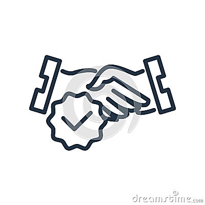 Handshake icon vector isolated on white background, Handshake sign Vector Illustration