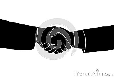Handshake icon vector sillouette black business Vector Illustration