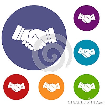 Handshake icons set Vector Illustration
