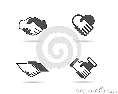 Handshake icons set Vector Illustration