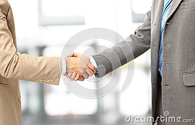 Handshake isolated in office Stock Photo