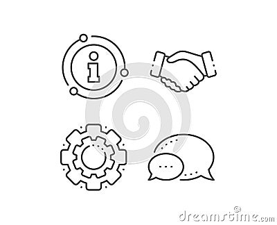 Handshake line icon. Hand gesture sign. Vector Vector Illustration