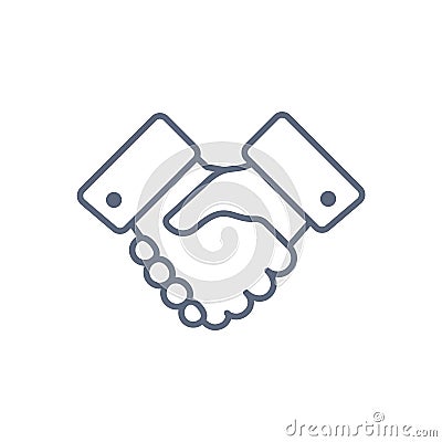 Handshake line icon. Partnership and agreement symbol Stock Photo