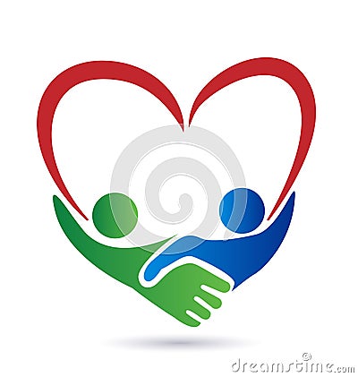 Handshake Love Symbol Logo Stock Vector - Image: 54092704