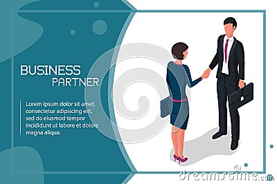 Handshake man and women Vector Illustration