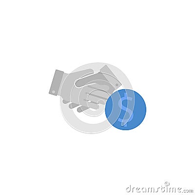 handshake, partnership, agreement, deal, finance, dollar two color blue and gray icon Stock Photo