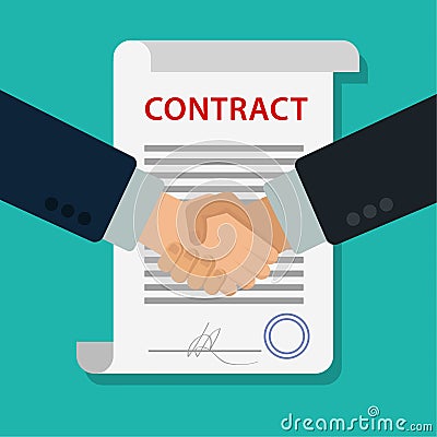 Handshake people. Contract Vector Illustration