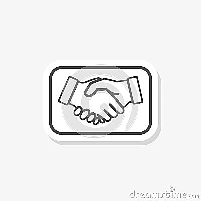 Handshake sticker icon on white background. Handshake icon in trendy design style for web Stock Photo