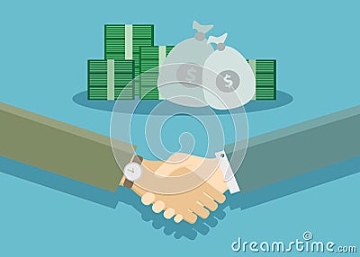 Handshake - a symbol of a successful transaction Vector Illustration