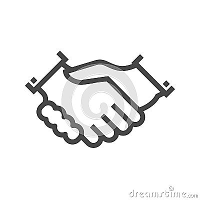 Handshake Thin Line Vector Icon Vector Illustration