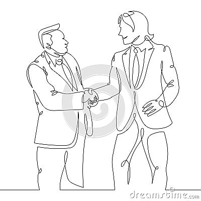 Handshake of two politicians diplomats businessmen Vector Illustration