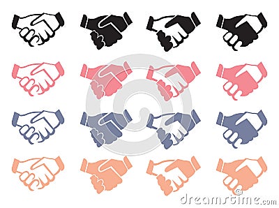 Handshake Vector Icon Set Vector Illustration