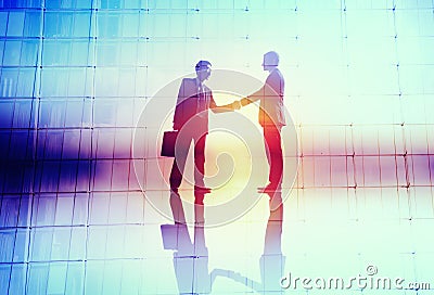 Handshaking Business Agreement Greeting Success Collaboration Concept Stock Photo