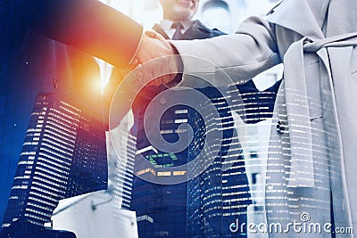 Handshaking business person in office. concept of teamwork and partnership. Stock Photo