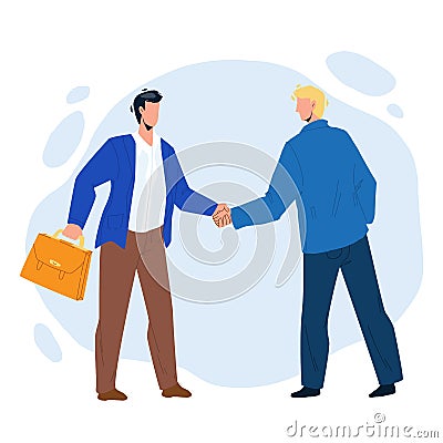 Handshaking Businessmen After Success Deal Vector Vector Illustration