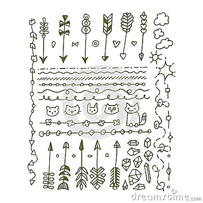 Handsketched elements collection Stock Photo