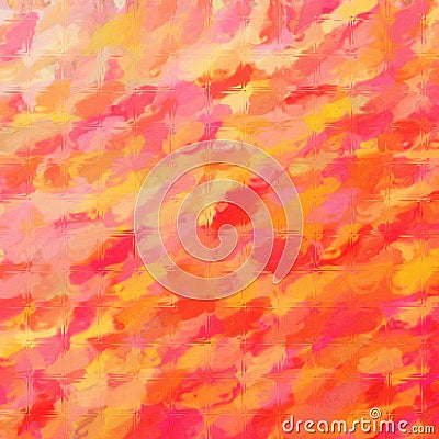 Handsome abstract illustration of orange bright mosaic through g Cartoon Illustration