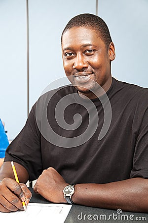 Handsome African American College Student Stock Photo