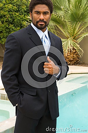 Handsome African-American man in suit Stock Photo