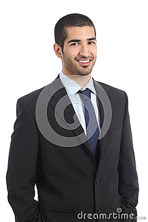 Handsome arab businessman posing confident wearing suit Stock Photo