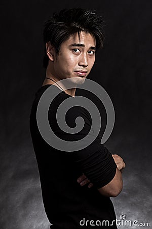 Handsome asian american fashionable man Stock Photo