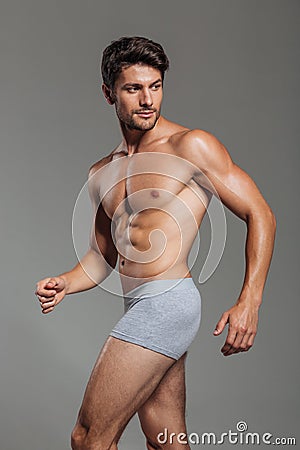 Handsome attractive man in underwear posing Stock Photo