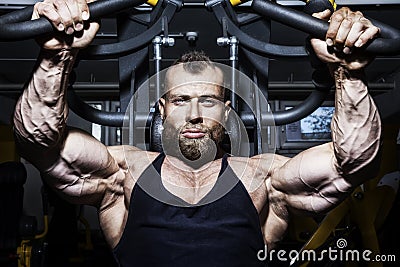 Handsome bearded bodybuilding man Stock Photo