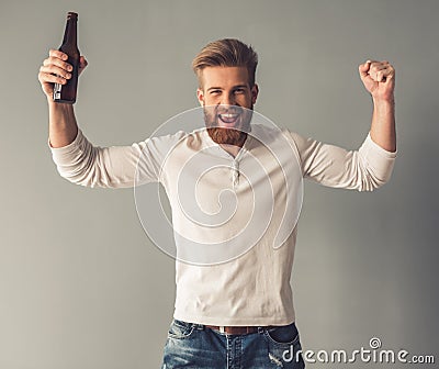 Handsome bearded man Stock Photo